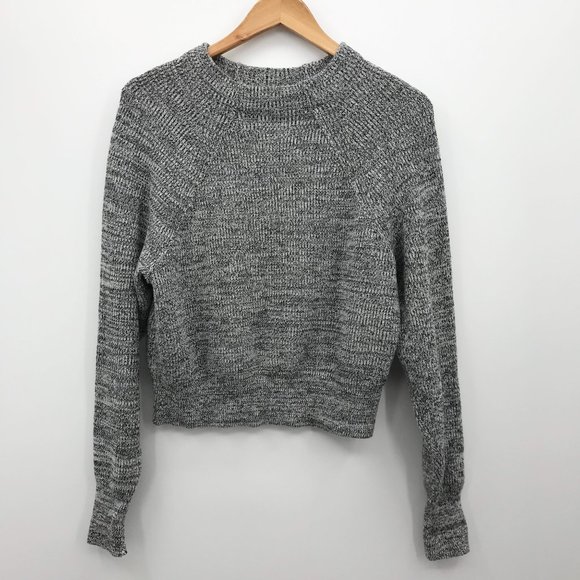 Free People Too Good Pullover Sweater Top Black Grey Small Flawed - Picture 1 of 7